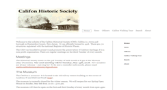 Desktop Screenshot of califonhistoricsociety.org